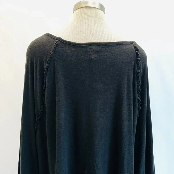NWT LAUREN CONRAD Women Long Sleeve Pullover Round Neck Black Shirt Plus Size 3X - Picture 9 of 14